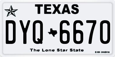 TX license plate DYQ6670