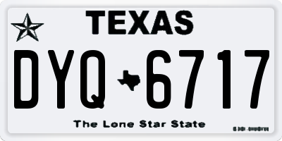 TX license plate DYQ6717