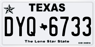TX license plate DYQ6733