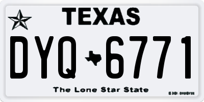 TX license plate DYQ6771