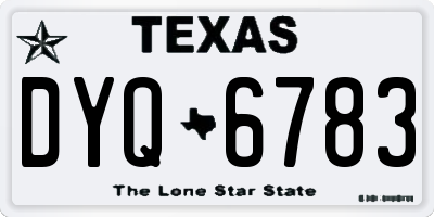 TX license plate DYQ6783