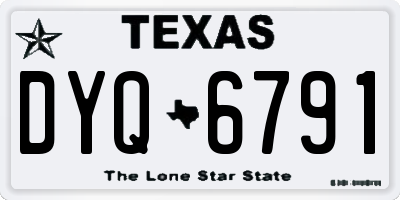 TX license plate DYQ6791