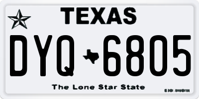 TX license plate DYQ6805