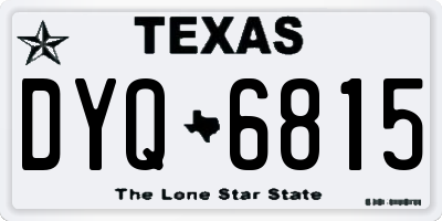 TX license plate DYQ6815