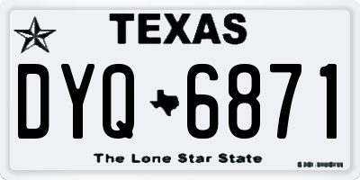 TX license plate DYQ6871