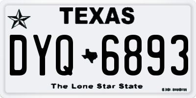 TX license plate DYQ6893