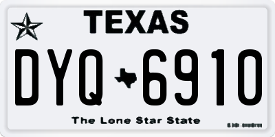 TX license plate DYQ6910
