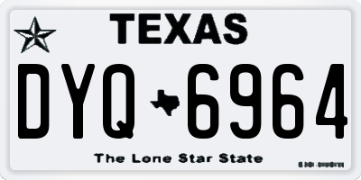 TX license plate DYQ6964