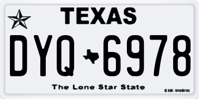 TX license plate DYQ6978