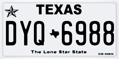 TX license plate DYQ6988