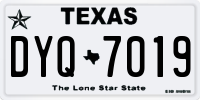 TX license plate DYQ7019