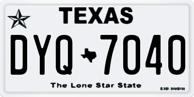 TX license plate DYQ7040
