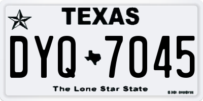 TX license plate DYQ7045