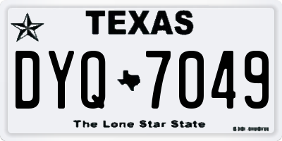 TX license plate DYQ7049