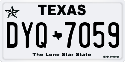 TX license plate DYQ7059
