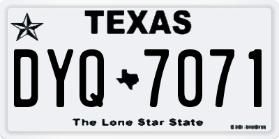 TX license plate DYQ7071