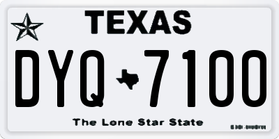 TX license plate DYQ7100