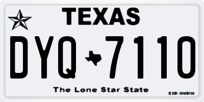 TX license plate DYQ7110