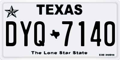 TX license plate DYQ7140