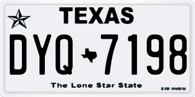 TX license plate DYQ7198