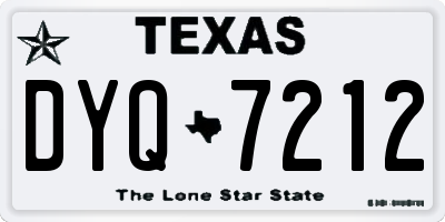TX license plate DYQ7212