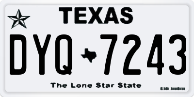 TX license plate DYQ7243