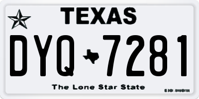 TX license plate DYQ7281