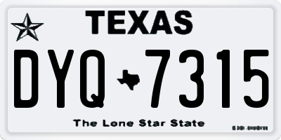 TX license plate DYQ7315