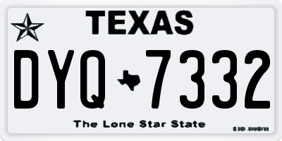 TX license plate DYQ7332
