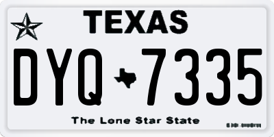 TX license plate DYQ7335