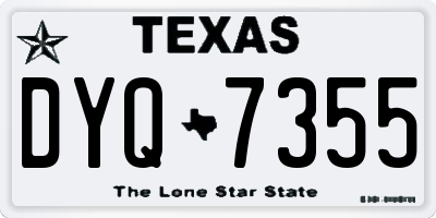 TX license plate DYQ7355