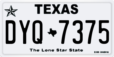 TX license plate DYQ7375