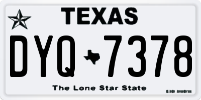 TX license plate DYQ7378