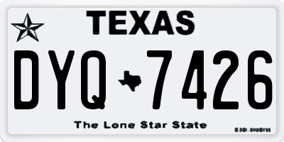TX license plate DYQ7426