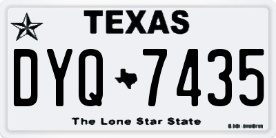 TX license plate DYQ7435