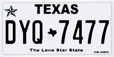 TX license plate DYQ7477