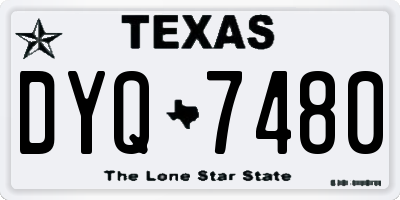 TX license plate DYQ7480