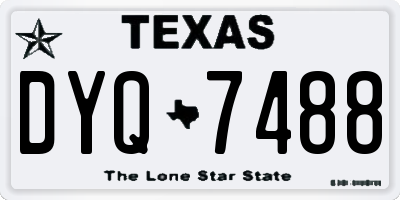 TX license plate DYQ7488