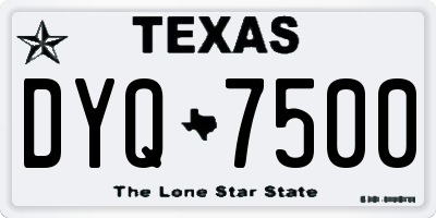 TX license plate DYQ7500