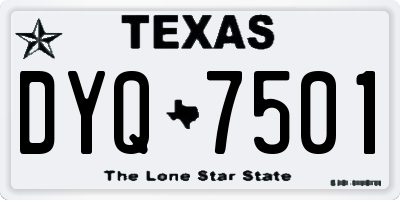 TX license plate DYQ7501