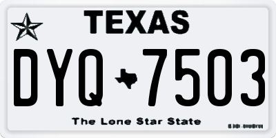 TX license plate DYQ7503
