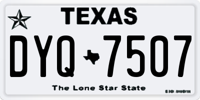 TX license plate DYQ7507