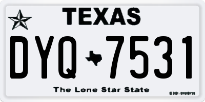 TX license plate DYQ7531