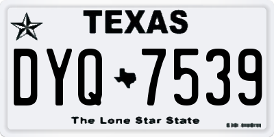 TX license plate DYQ7539