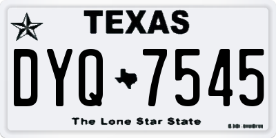 TX license plate DYQ7545