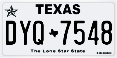 TX license plate DYQ7548