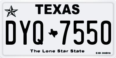 TX license plate DYQ7550