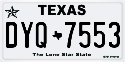 TX license plate DYQ7553