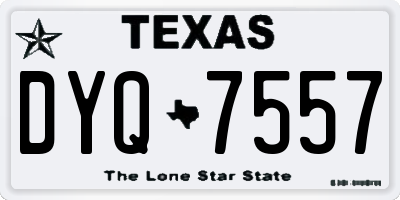 TX license plate DYQ7557