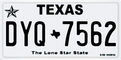 TX license plate DYQ7562